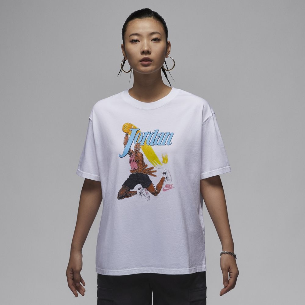 NIKE 耐吉 AS W J SS GF GFX TEE FA 1 女 短袖上衣 白色-FV7123100