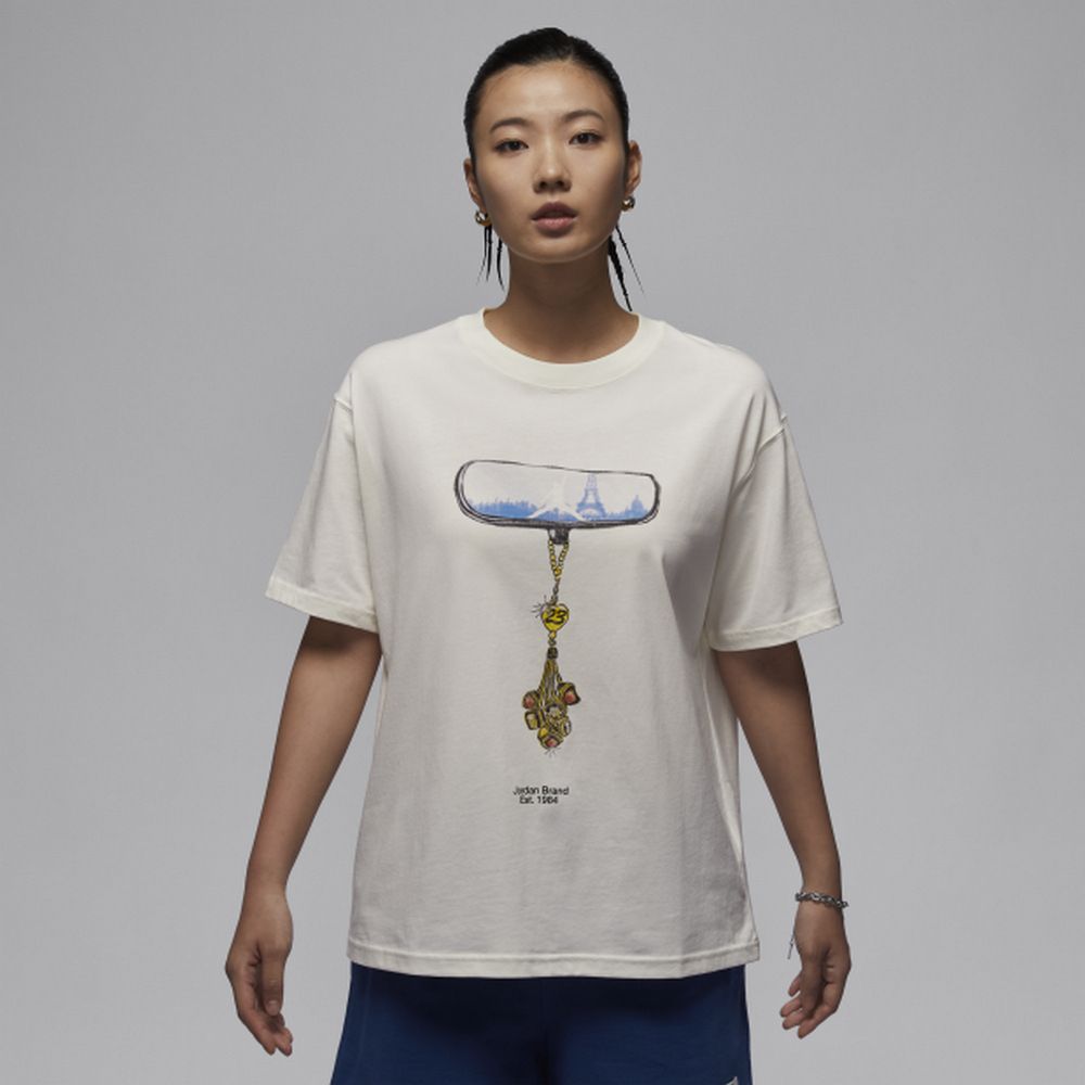 NIKE 耐吉 AS W J SS GF GFX TEE PRS 女 短袖上衣 米白-HF2862133