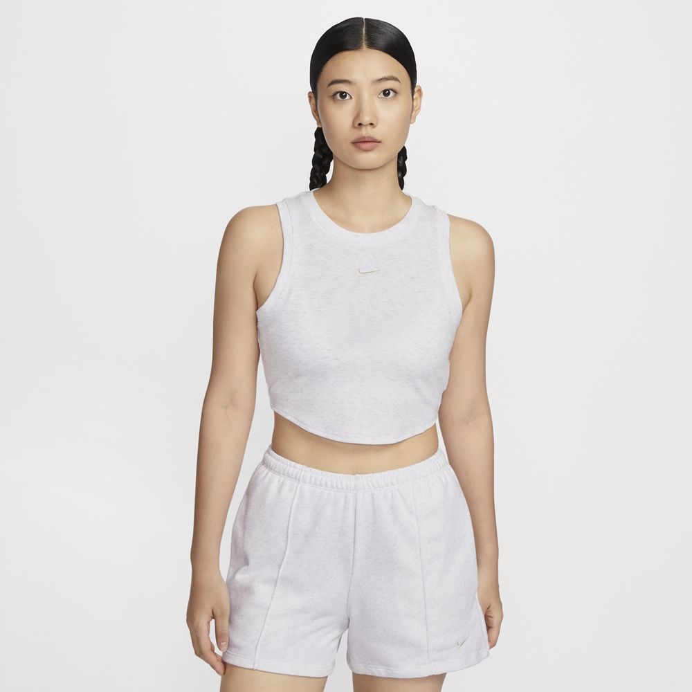  【NIKE】AS W NSW ESSNTL RIB CRP TANK 女 背心上衣 淺灰-FB8280051