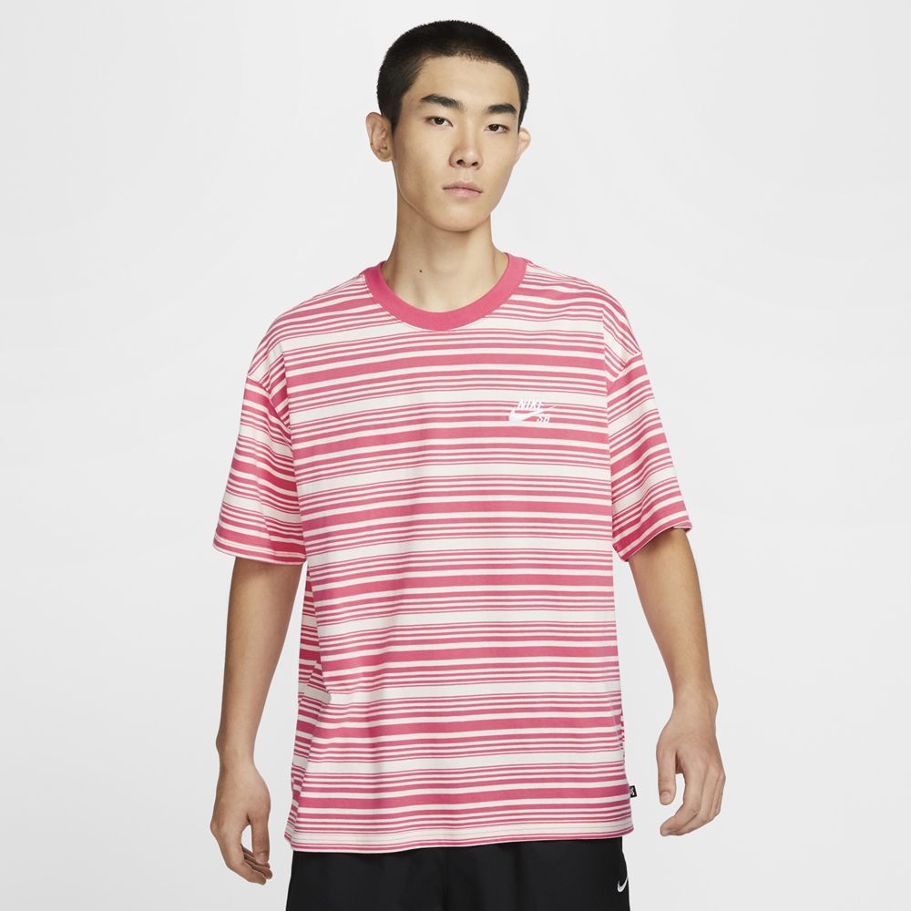  【NIKE】AS U NK SB TEE M90 STRIPE SP24 男 短袖上衣 條紋 粉色-FQ3712838