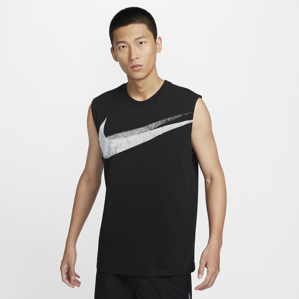 NIKE 耐吉 【NIKE】AS M NK DF TEE SL SWOOSH 男 背心上衣 黑色-FZ8031010