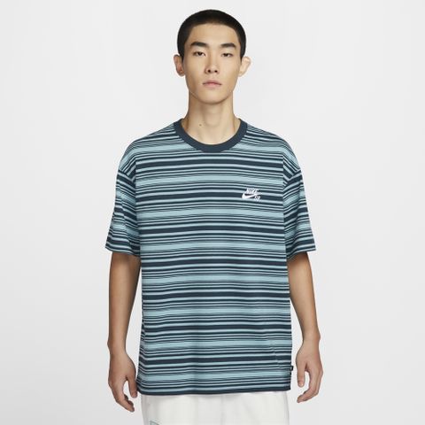 NIKE 耐吉 【NIKE】AS U NK SB TEE M90 STRIPE SP24 男 短袖上衣 藍色-FQ3712464