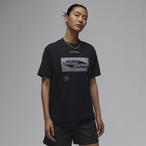 NIKE 耐吉 【NIKE】AS W J SS GF GFX TEE FA 5 女 短袖上衣 黑色-FV7135010