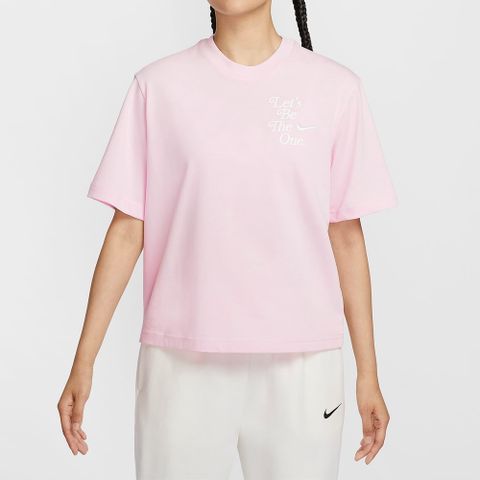 NIKE 耐吉 【NIKE】AS W NSW SS TEE BOXY GCEL 女 短袖上衣 粉色-HM4581663