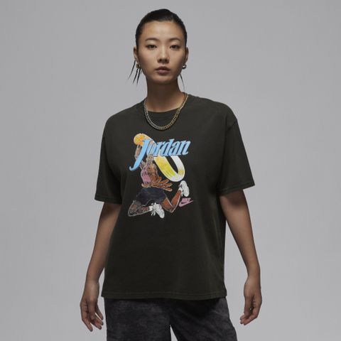 NIKE 耐吉 【NIKE】AS W J SS GF GFX TEE FA 1 女 短袖上衣 黑色-FV7123045