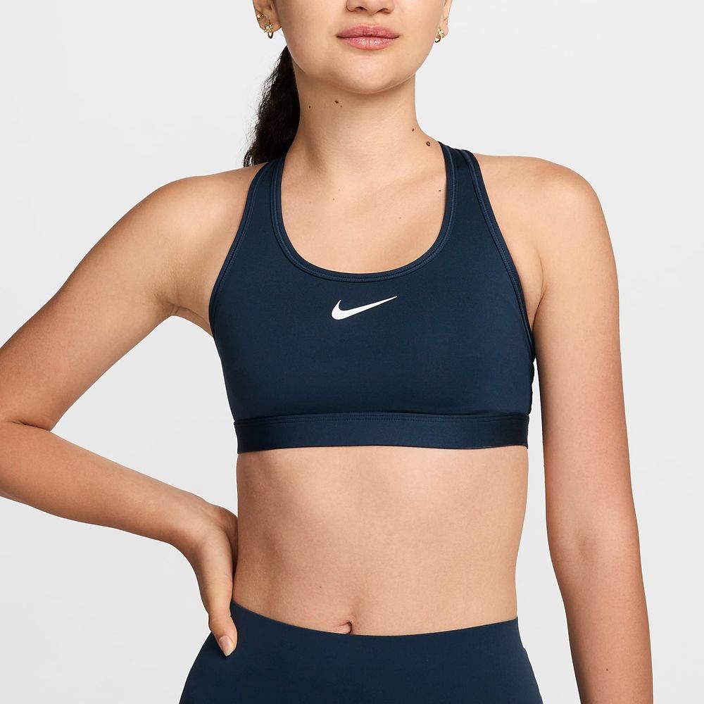 NIKE 耐吉 【NIKE】AS W NK SWSH MED SPT BRA 女 運動內衣 深藍色-DX6822478