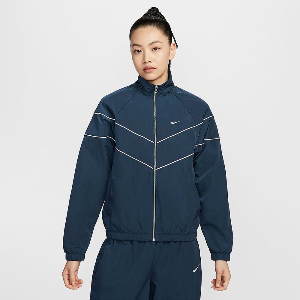 NIKE 耐吉 【NIKE】AS W NSW NK WR WVN UV FZ JKT 女 風衣外套 藍色-FV6305480