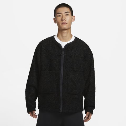 NIKE 耐吉 AS M NSW TP SHERPA JACKET 男 刷毛外套 黑色-FB7411010