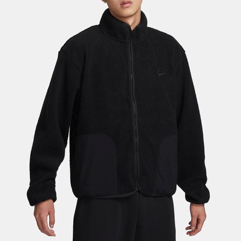 NIKE 耐吉 AS M NK CLUB+ SHERPA WNTR JKT 男 刷毛外套 黑色 羊羔毛 工裝-FB8387010