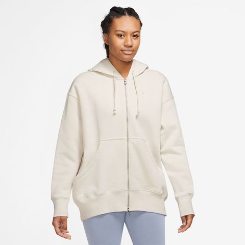 NIKE 耐吉 AS W NSW PHNX FLC FZ OS HOODIE 女 連帽外套 米白色-DQ5759104