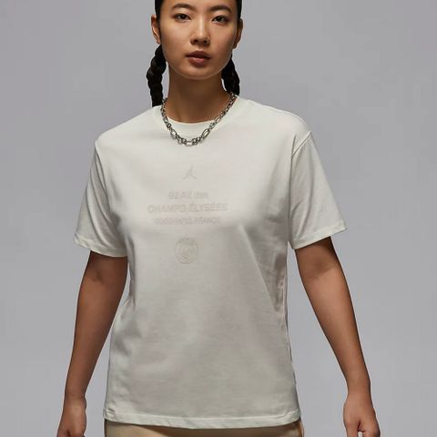 NIKE 耐吉 AS  W J PSG SS GFX GF TEE 女 短袖上衣 白色-FV7749133