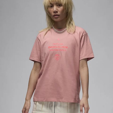 NIKE 耐吉 AS  W J PSG SS GFX GF TEE 女 短袖上衣 粉紅色-FV7749612