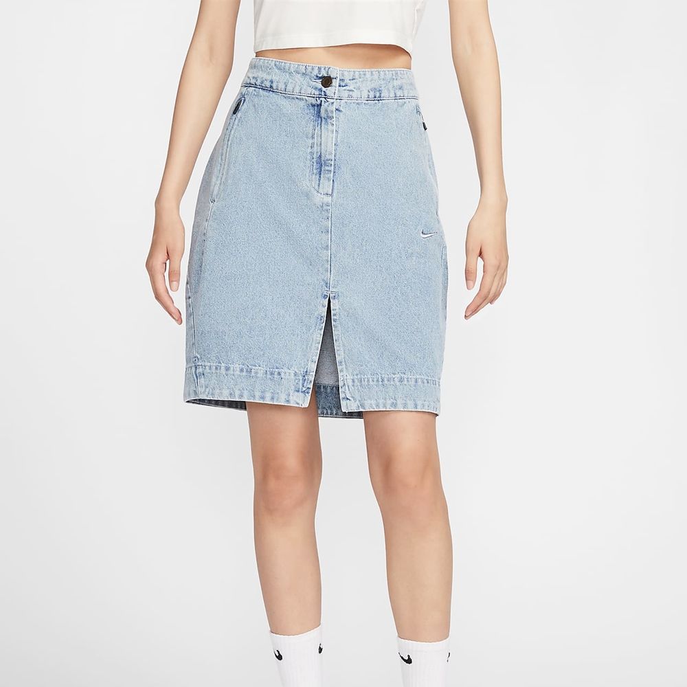 NIKE 耐吉 AS W NSW SKIRT DENIM GCEL 女 短裙 淺藍色 牛仔裙-HQ1472410