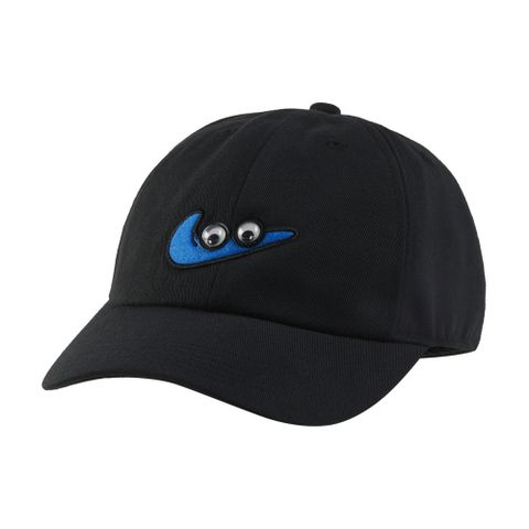 【NIKE】K NK CLUB CAP US CB SWOOSHY 中大童 運動帽 黑色-FZ0831010