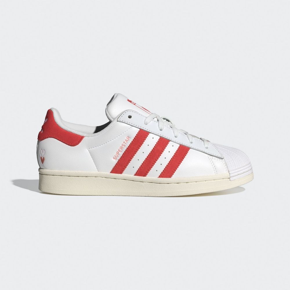 ADIDAS 愛迪達 【ADIDAS】SUPERSTAR W 休閒鞋 女鞋 白紅-IG5958