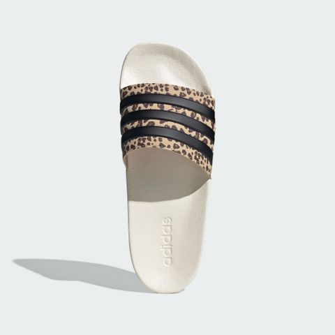 【ADIDAS】ADILETTE SHOWER Slipper 男鞋女鞋 拖鞋 米白豹紋-IG3682