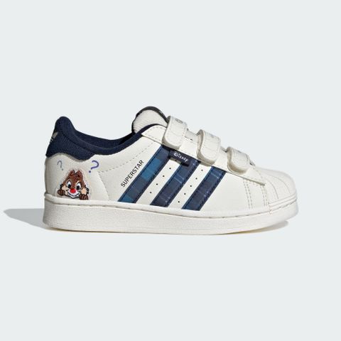 ADIDAS 愛迪達 SUPERSTAR CF C 休閒鞋 中大童鞋 奇奇與蒂蒂 白色 深藍-IH3500