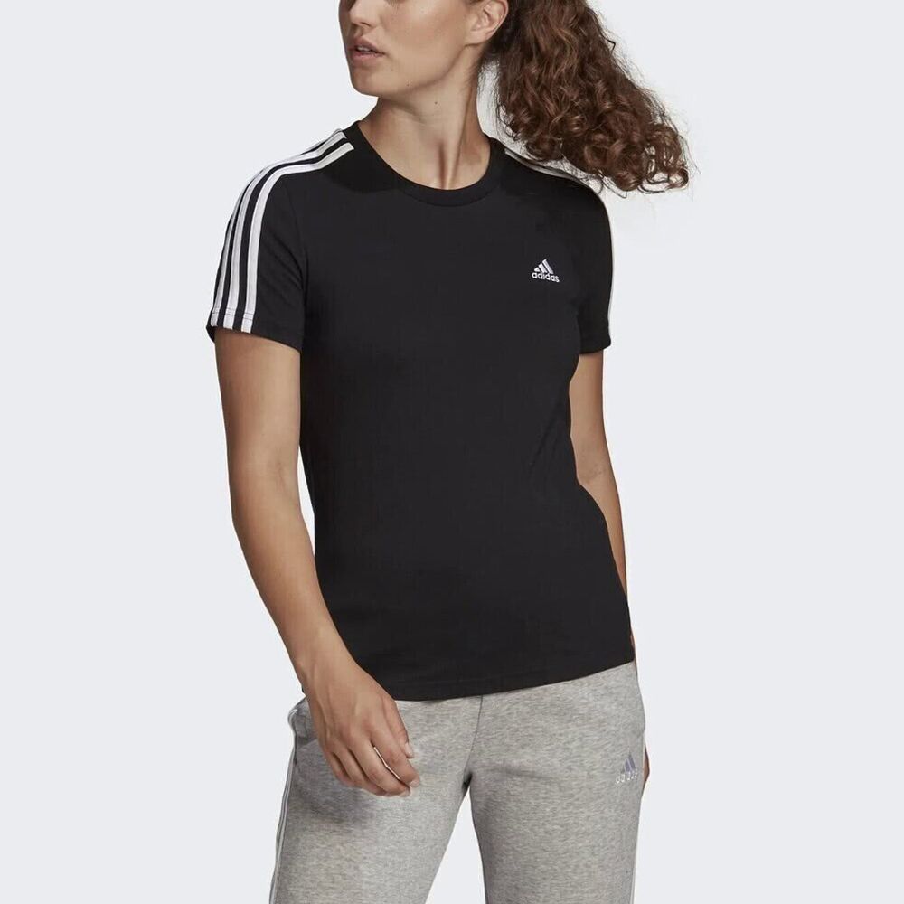 ADIDAS 愛迪達 W 3S T 短袖上衣 女 黑-GL0784