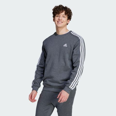 ADIDAS 愛迪達 【ADIDAS】M 3S FL SWT 男 圓領套頭衫-IJ6471