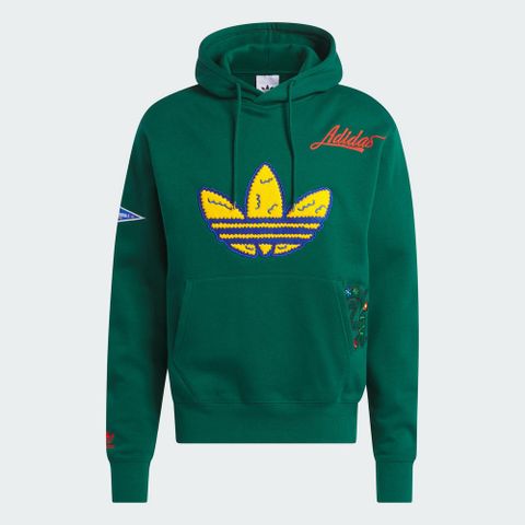 ADIDAS 愛迪達 【ADIDAS】C BADGE HOODY 男 圓領套頭衫-IL2354