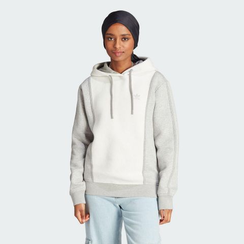 ADIDAS 愛迪達 【ADIDAS】REVERSE HOODIE 連帽上衣 女 白色-II8059