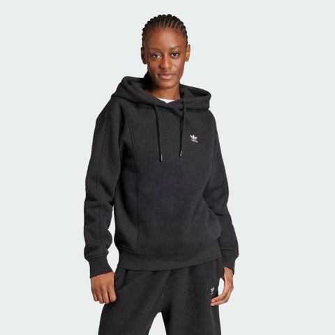 ADIDAS 愛迪達 【ADIDAS】REVERSE HOODIE 連帽上衣 女 黑色-IM1669