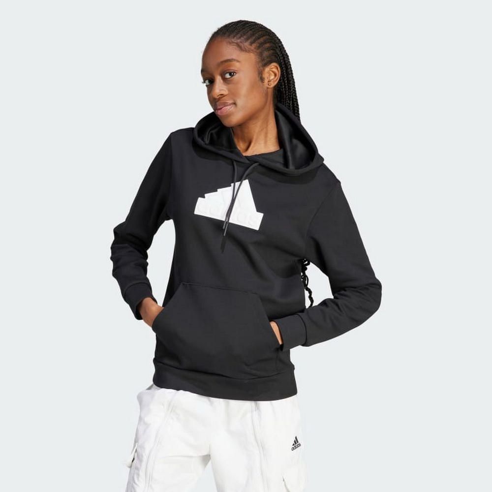 ADIDAS 愛迪達 【ADIDAS】W FI BOS HOODIE 連帽上衣 女 黑色-IM4874