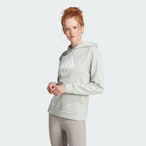 ADIDAS 愛迪達 【ADIDAS】W FI BOS HOODIE 連帽上衣 女 灰色-IM4877