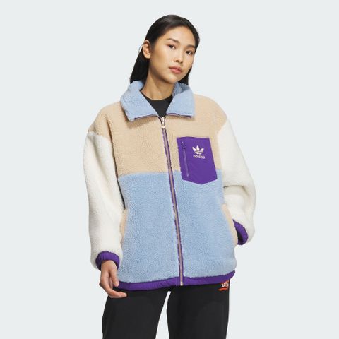 【ADIDAS】SHERPA JKT W 休閒外套 女 彩色-IN0987