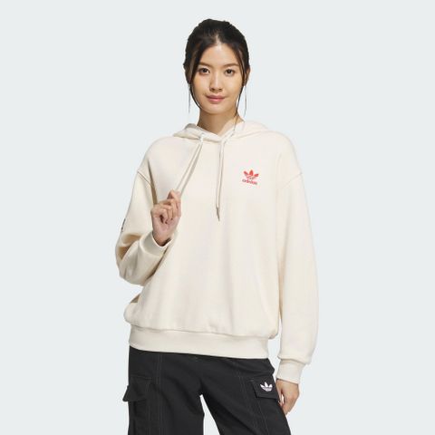 ADIDAS 愛迪達 【ADIDAS】WS HOODY W N 連帽上衣 女 米白-IW9414