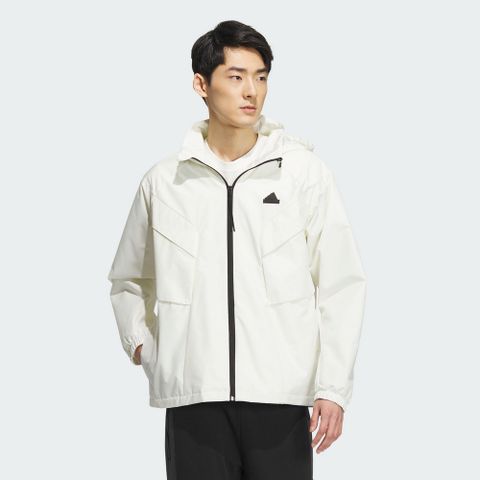 ADIDAS 愛迪達 【ADIDAS】TH UTILI WV JKT 休閒外套 男 白色-IS0452