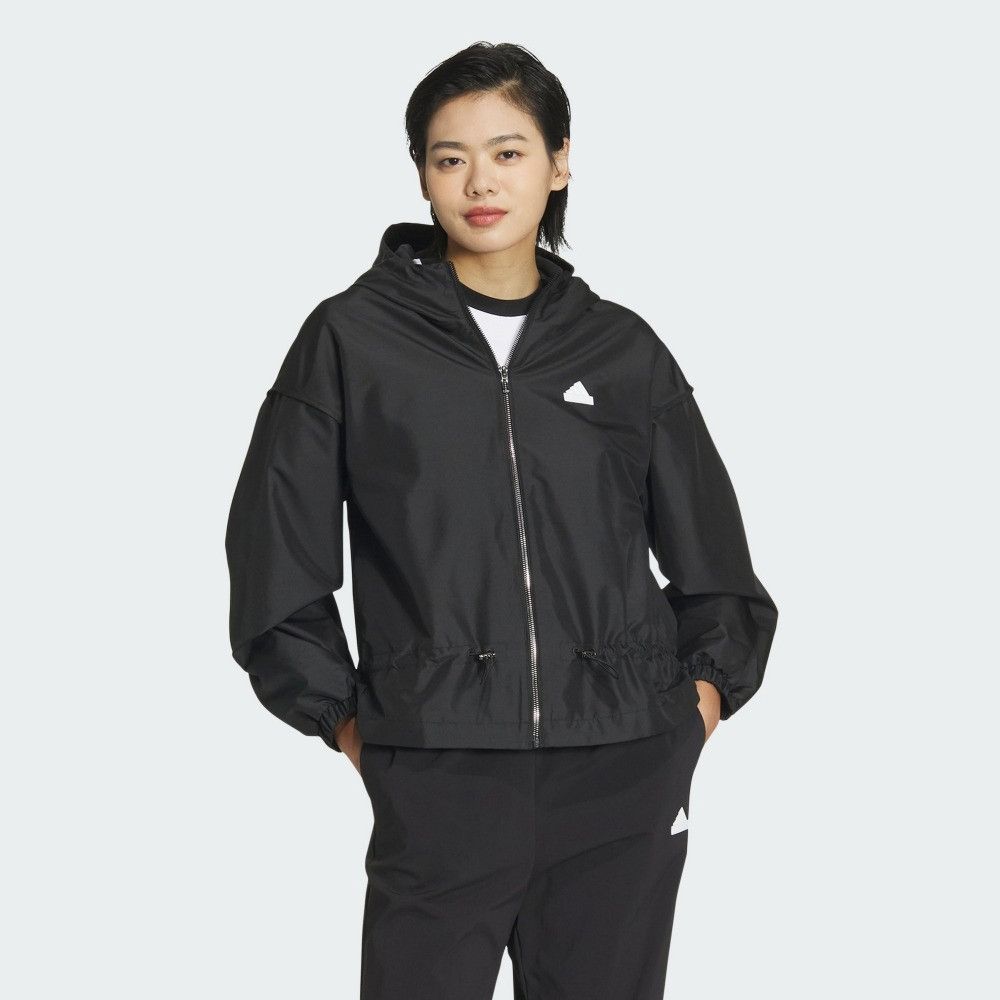 ADIDAS 愛迪達 【ADIDAS】TECH WV JKT 休閒外套 女 黑色-IM8813