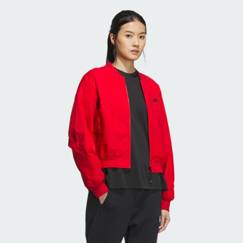 ADIDAS 愛迪達 【ADIDAS】CNY新年 BOMBER JKT 休閒外套 飛行外套 立領外套 女 紅色-IM8873