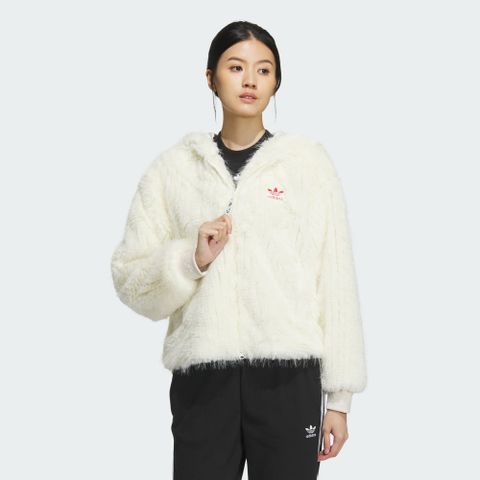 ADIDAS 愛迪達 【ADIDAS】CNY新年 NEW FUR JKT 休閒外套 女 白色-IX4225