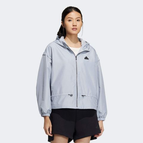 ADIDAS 愛迪達 【ADIDAS】TECH WV JKT 休閒外套 女 灰色-IZ3167