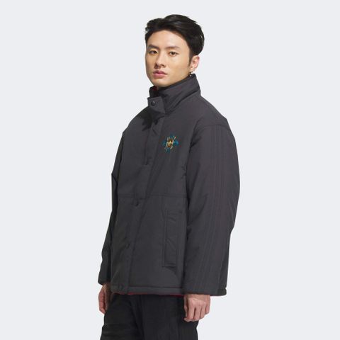 ADIDAS 愛迪達 【ADIDAS】CNY新年 REV SHERPA JKT 休閒外套 男 立領外套 雙面外套 黑/紅-IX4209