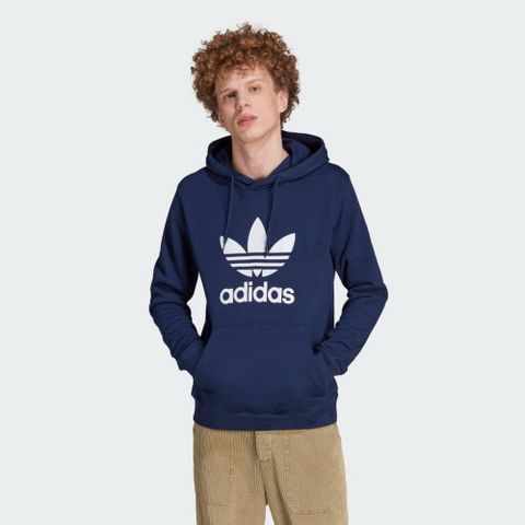 ADIDAS 愛迪達 【ADIDAS】TREFOIL HOODY 連帽上衣 帽T 男 藍色-IM4496