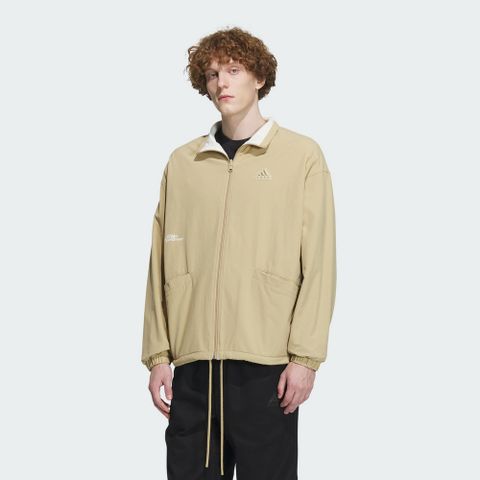 ADIDAS 愛迪達 【ADIDAS】ST FL REVRS JKT 休閒外套 男 立領外套 雙面外套 卡其/白-IT3966