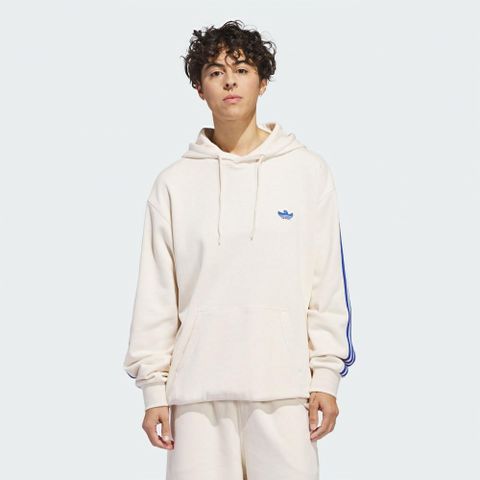 ADIDAS 愛迪達 【ADIDAS】SHMOO FTHR HOOD 連帽上衣 帽T 男 白藍-IU0106