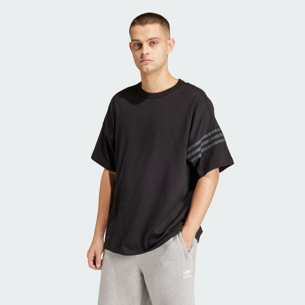 ADIDAS 愛迪達 【ADIDAS】NEUCLASSIC TEE 短袖上衣 男 黑色-IR9452