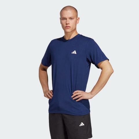 ADIDAS 愛迪達 【ADIDAS】TR-ES STRETCH T 短袖上衣 男 藍色-IC7414