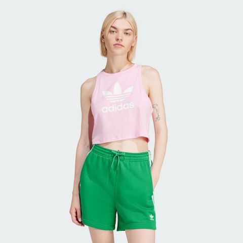 ADIDAS 愛迪達 【ADIDAS】TREFOIL TANK 背心上衣 女 粉色-IP0682