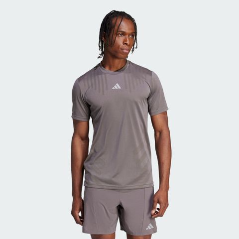 【ADIDAS】HIIT AIRCHI TEE 短袖上衣 男 灰色-IS3735