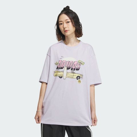 【ADIDAS】SMR GFX TEE SS 短袖上衣 女 紫色-IW6298