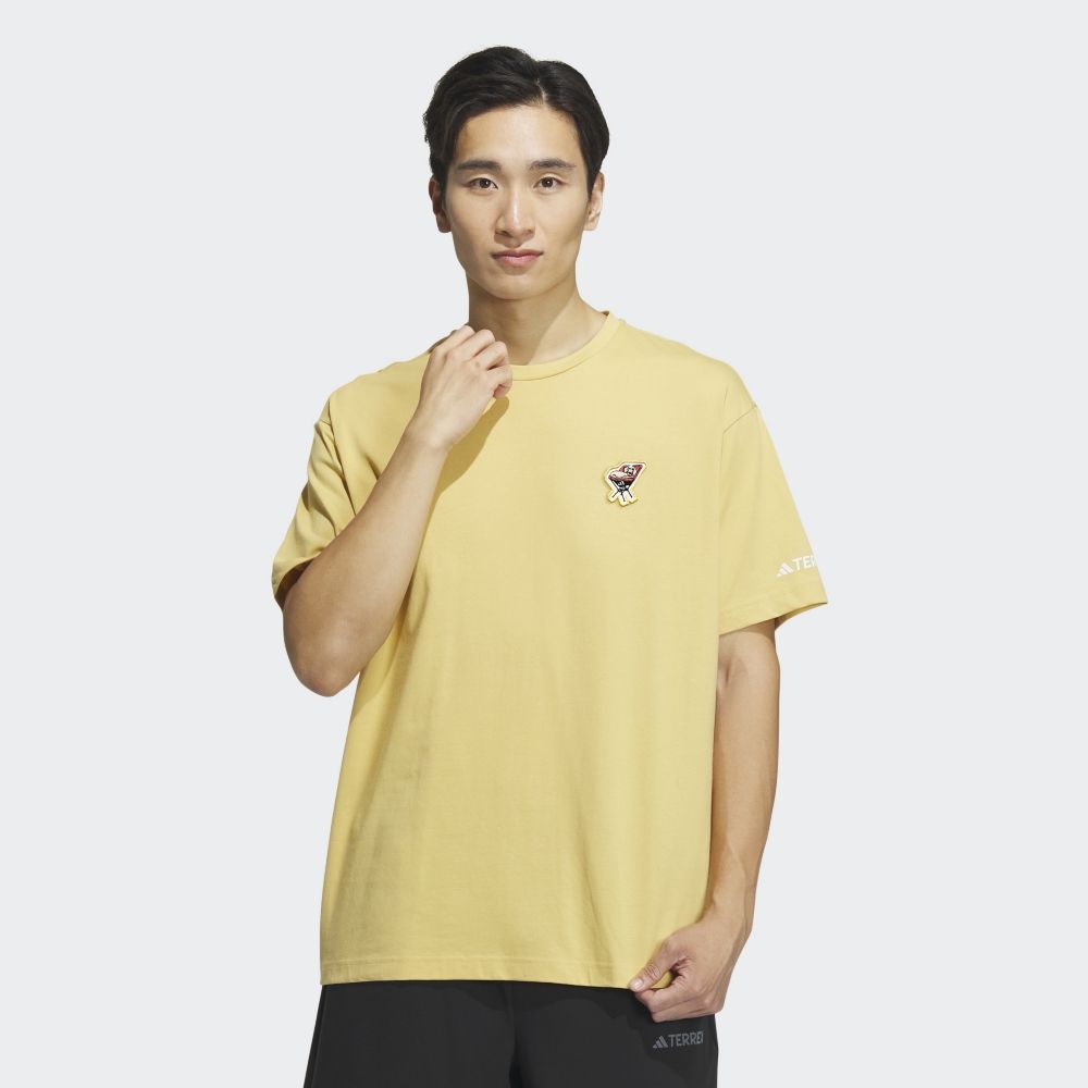  【ADIDAS】TRX GFX SS TEE 短袖上衣 男 黃色-IS0306