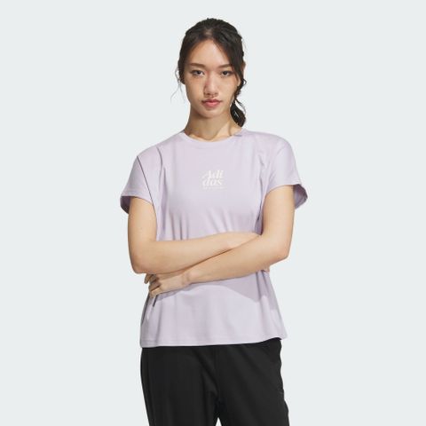 【ADIDAS】LOUNGE SILKY T 短袖上衣 女 紫色-IM8860