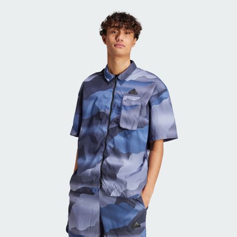 【ADIDAS】M CE Q2 SHIRT 短袖上衣 男 藍色-IR5184