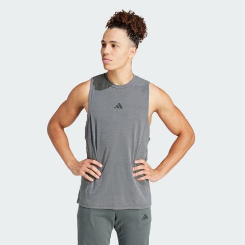 【ADIDAS】D4T TANK 背心上衣 男 灰色-IS3819