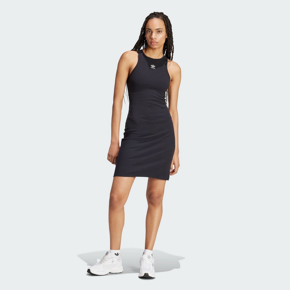  【ADIDAS】RIB TANK DRESS 春夏洋裝 女 黑色-IT9881