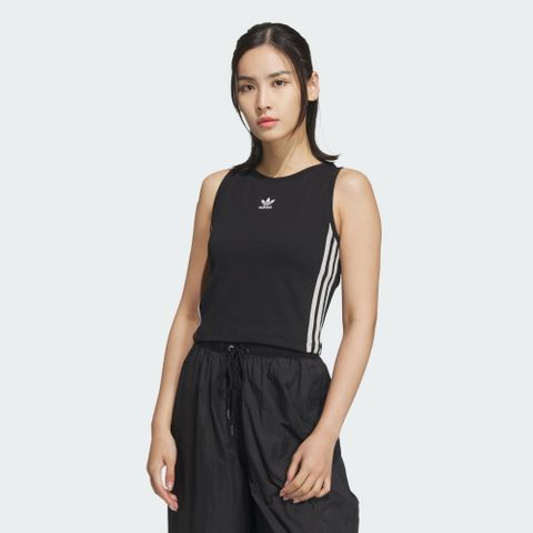 【ADIDAS】3S PAD TANK 背心上衣 女 黑色-JI6860